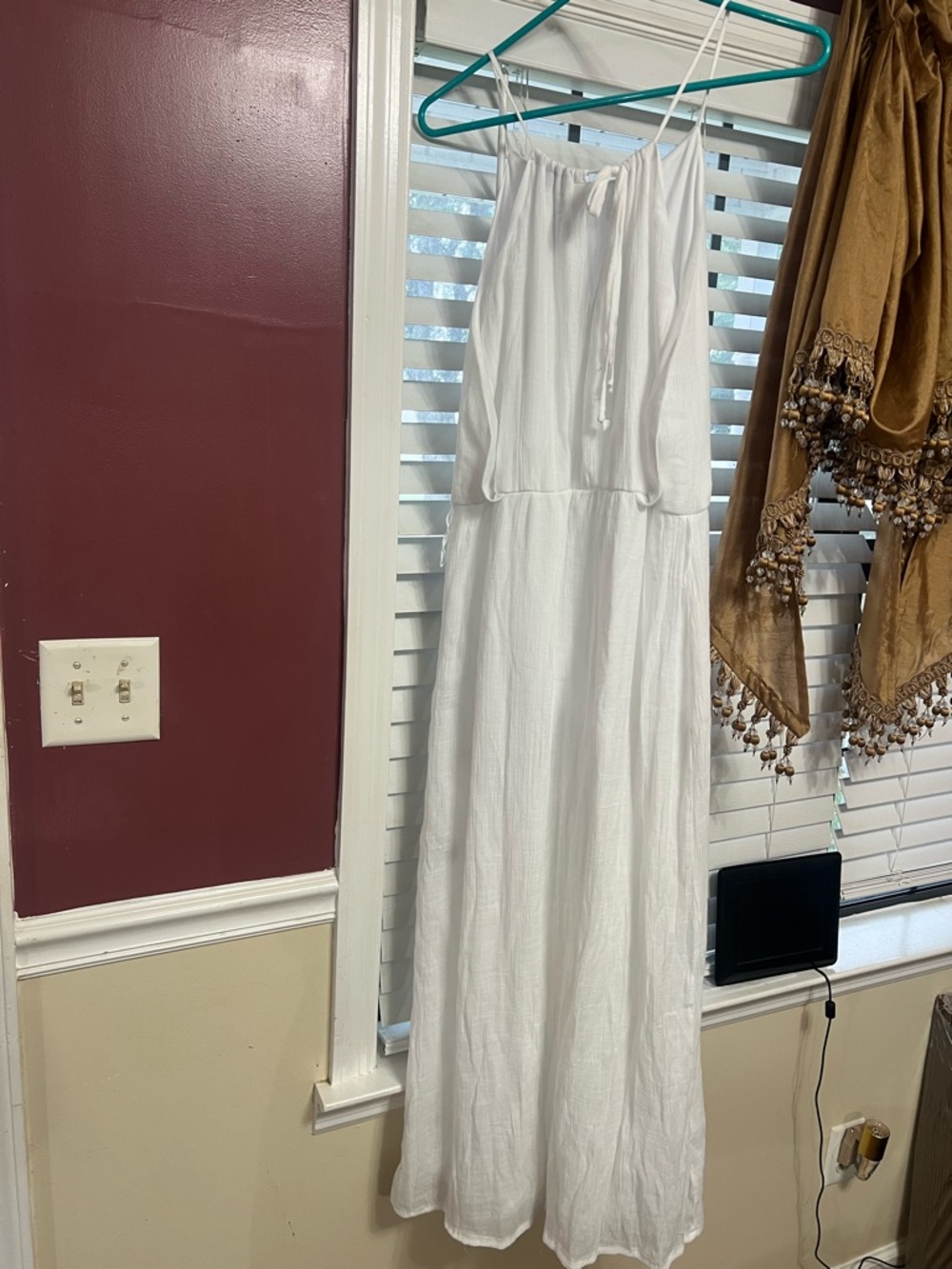 Lightweight White Gauze Drawstring Skirt - Picture 4 of 6